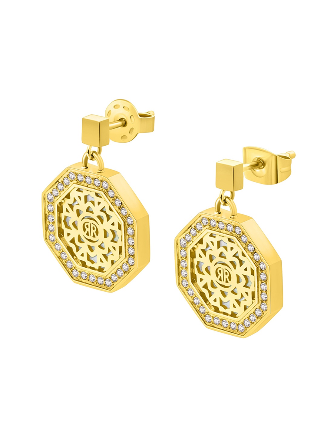Cerruti 1881 Stainless Steel Artificial Stones Studded Contemporary Drop Earrings, Gold
Cerruti 1881 Stainless Steel Artificial Stones Studded Contemporary Drop Earrings, Gold