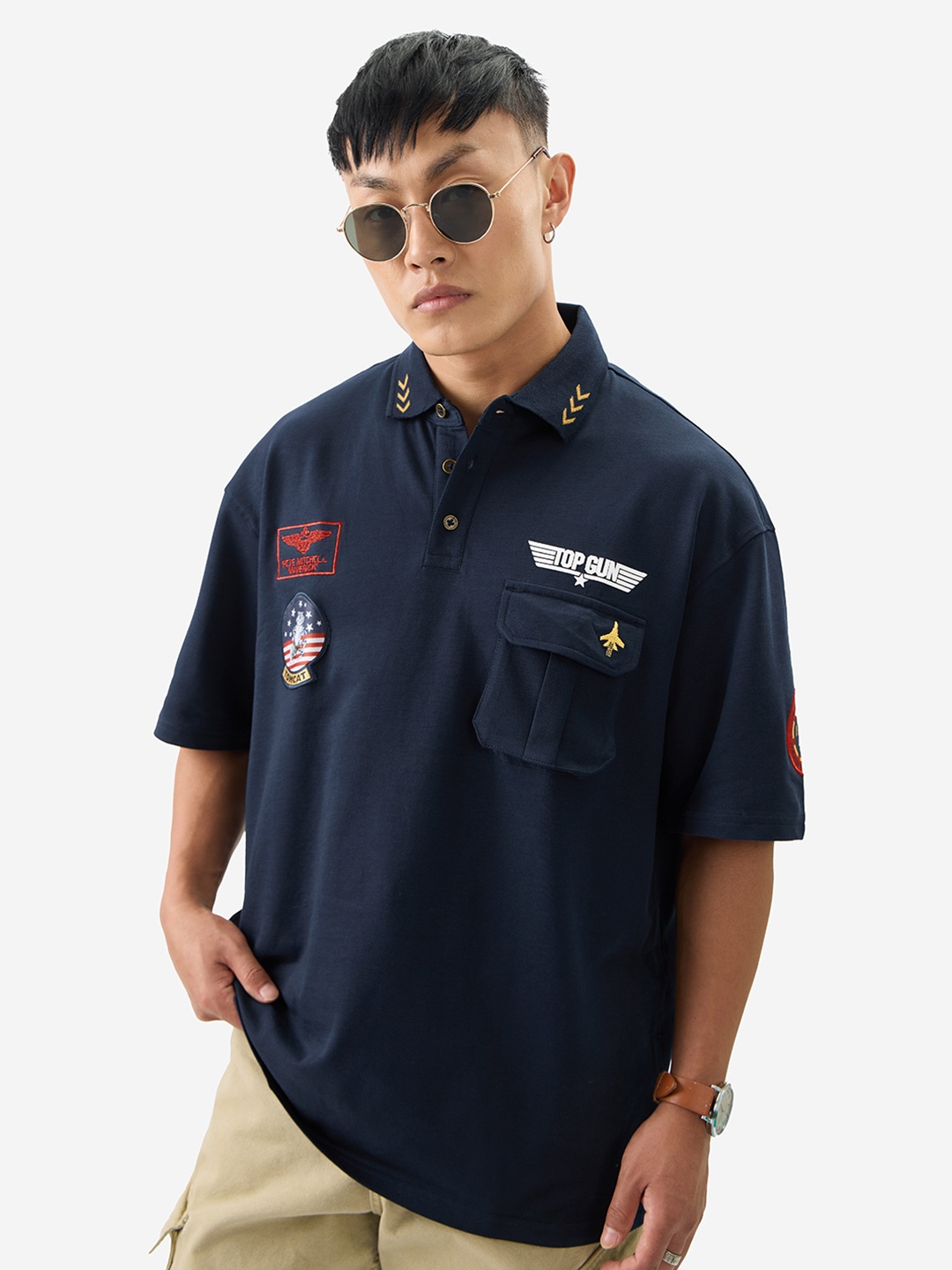 The Souled Store Graphic Printed Drop-Shoulder Sleeves Pure Cotton Oversized T-shirt, Navy blue
The Souled Store Graphic Printed Drop-Shoulder Sleeves Pure Cotton Oversized T-shirt, Navy blue