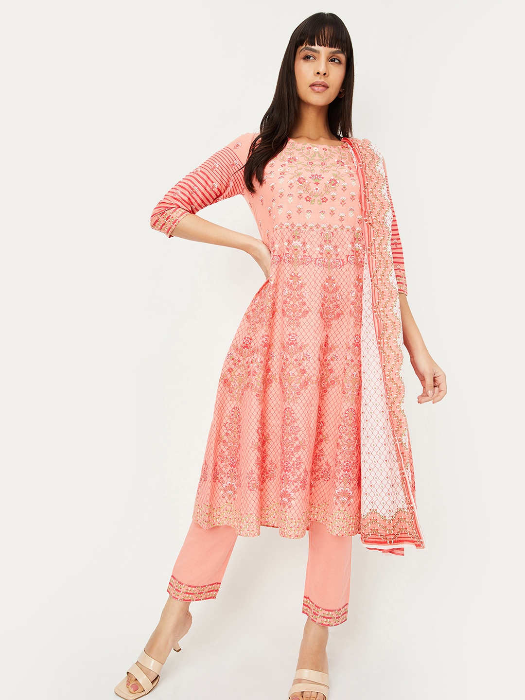 max Women Ethnic Motifs Printed Round Neck A-Line Kurta with Trousers & With Dupatta, Orange
max Women Ethnic Motifs Printed Round Neck A-Line Kurta with Trousers & With Dupatta, Orange