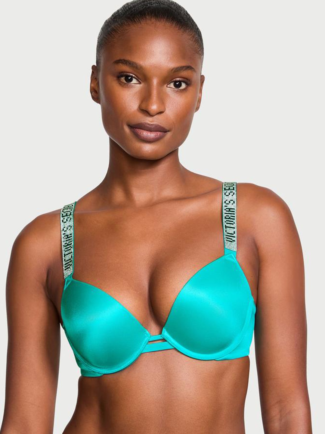 Victoria's Secret Very Sexy Shine Strap Underwire Cups Push-Up Bra With All Day Comfort, Blue
Victoria's Secret Very Sexy Shine Strap Underwire Cups Push-Up Bra With All Day Comfort, Blue