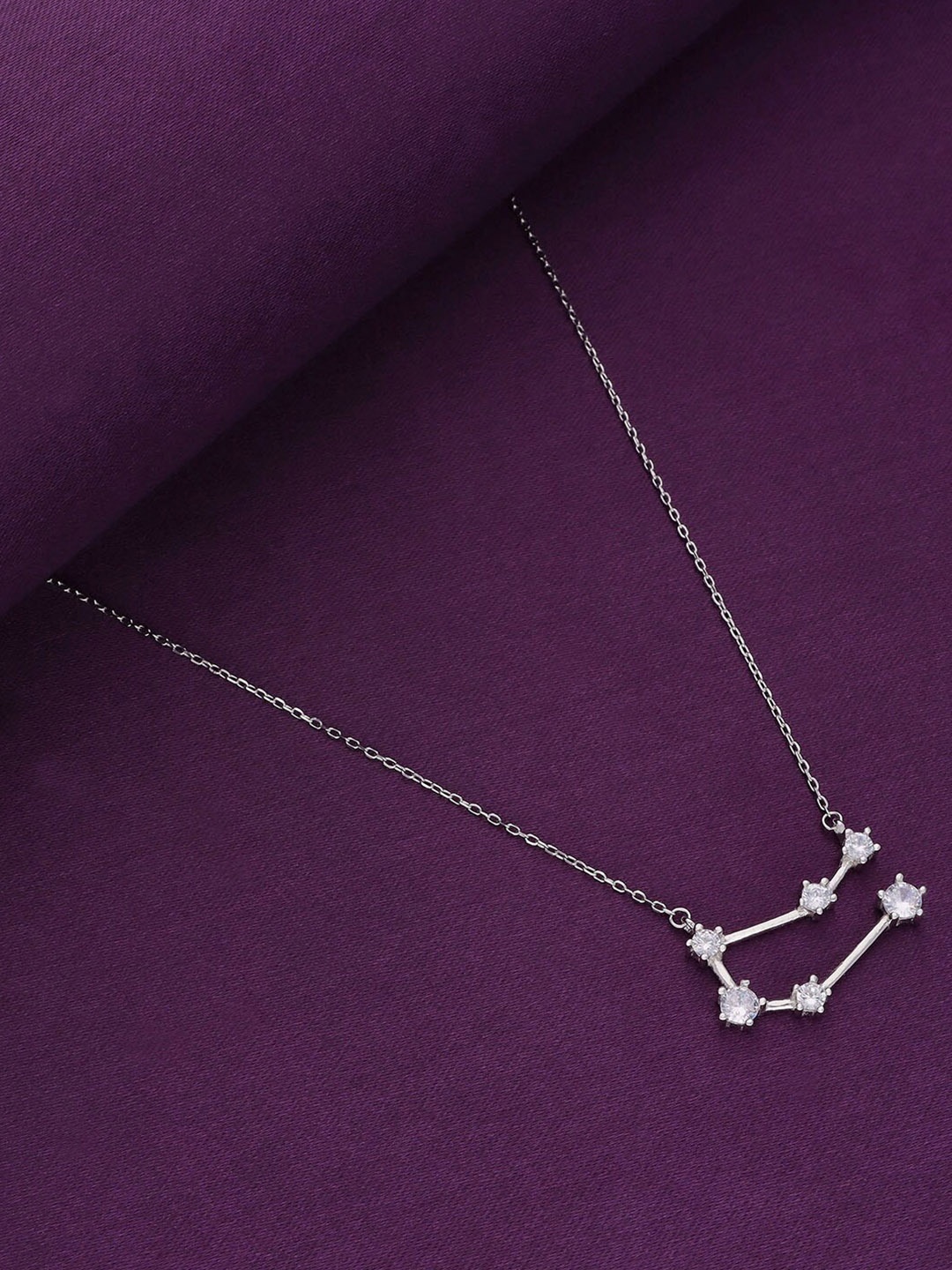 KAI JEWEL 925 Sterling Silver Rhodium-Plated Cubic Zirconia Stone Studded Necklace
KAI JEWEL 925 Sterling Silver Rhodium-Plated Cubic Zirconia Stone Studded Necklace