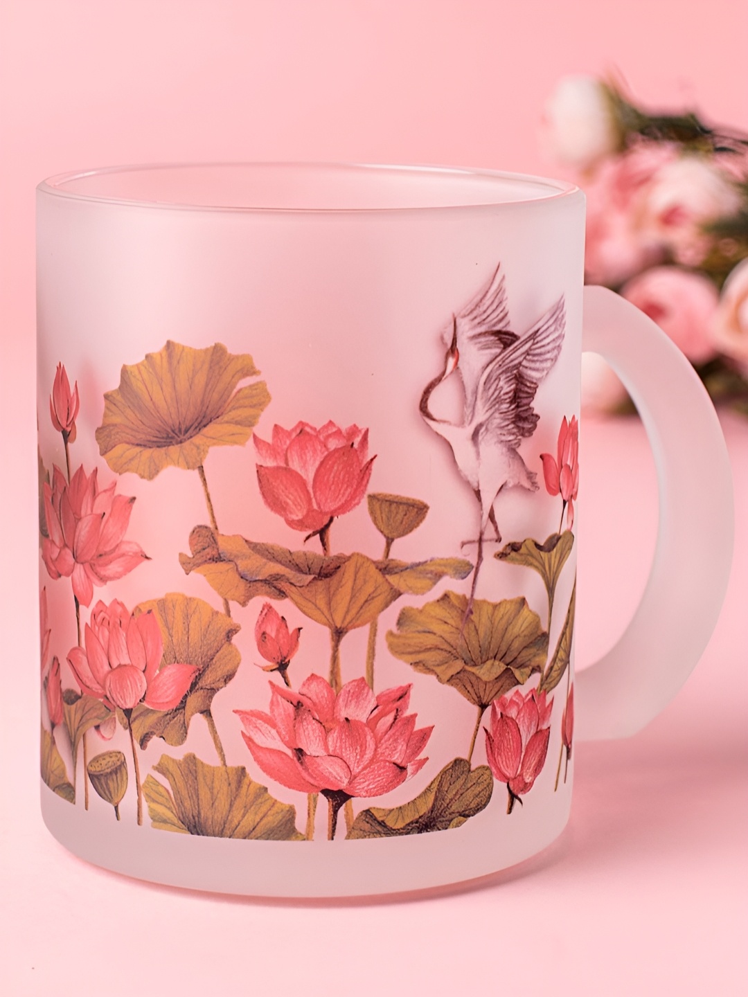 Strokes by Namrata Mehta Transaparent & Pink Floral Printed Glass Matte Mug 350ml
Strokes by Namrata Mehta Transaparent & Pink Floral Printed Glass Matte Mug 350ml