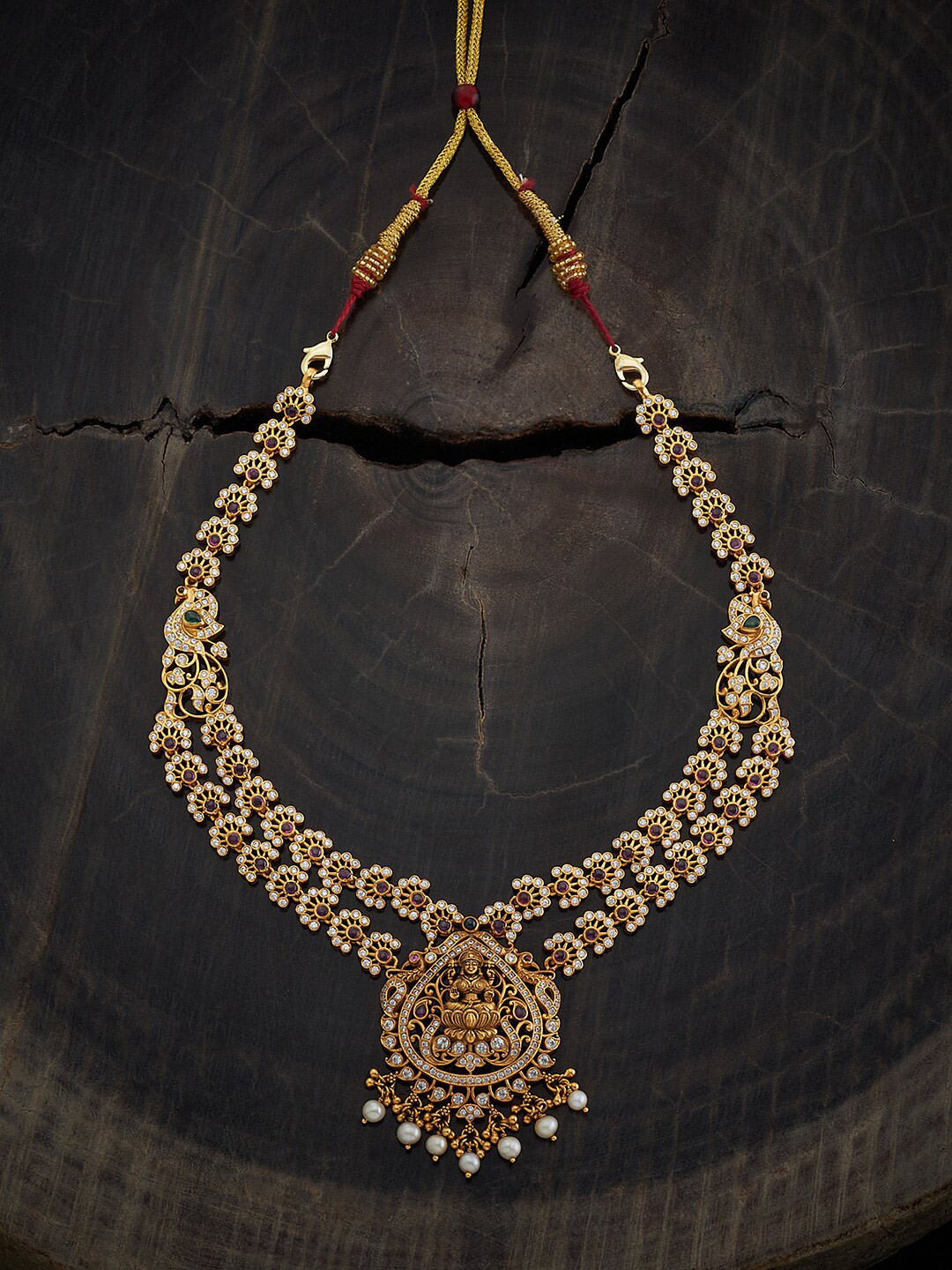Kushal's Fashion Jewellery 92.5 Silver Gold-Plated Stones Studded & Beaded Temple Necklace
Kushal's Fashion Jewellery 92.5 Silver Gold-Plated Stones Studded & Beaded Temple Necklace
