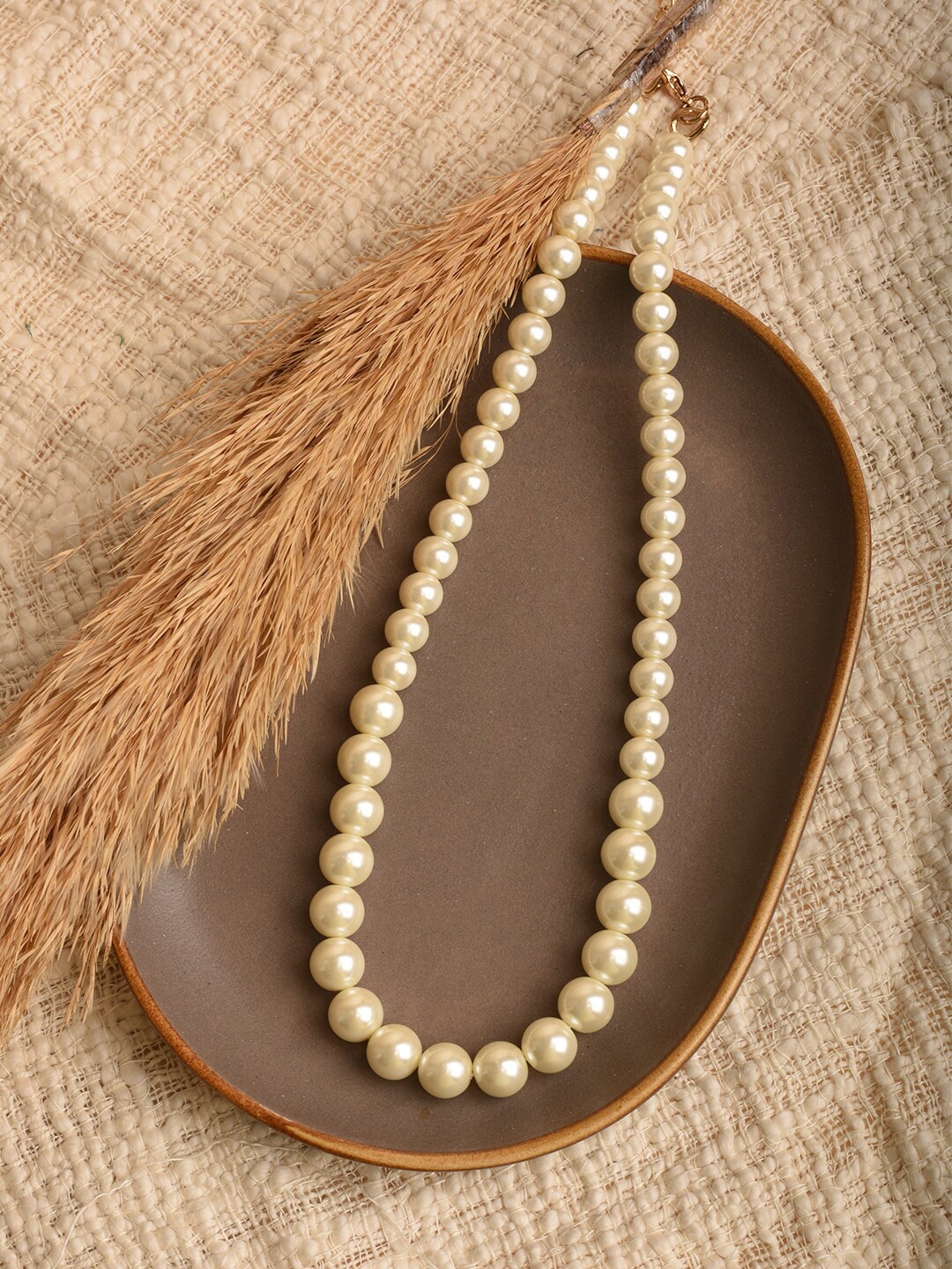 XPNSV Beaded Minimal Necklace, Gold