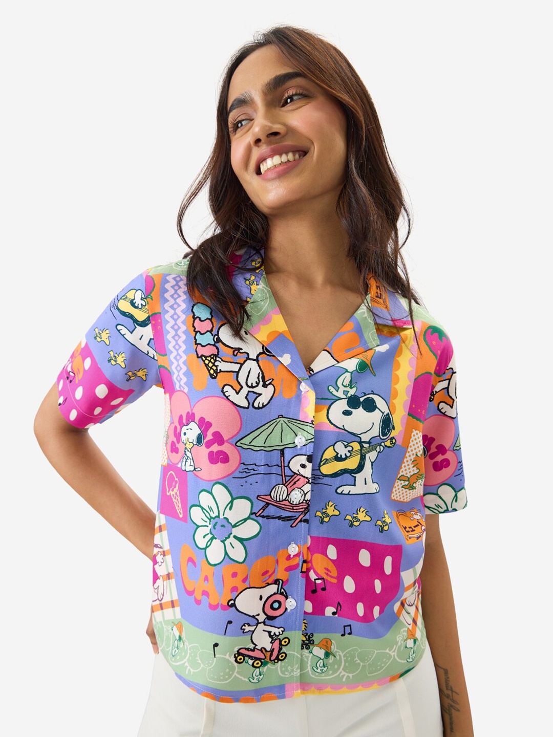 The Souled Store Graphic Printed Short Sleeves Spread Collar Opaque Casual Shirt, Blue
The Souled Store Graphic Printed Short Sleeves Spread Collar Opaque Casual Shirt, Blue