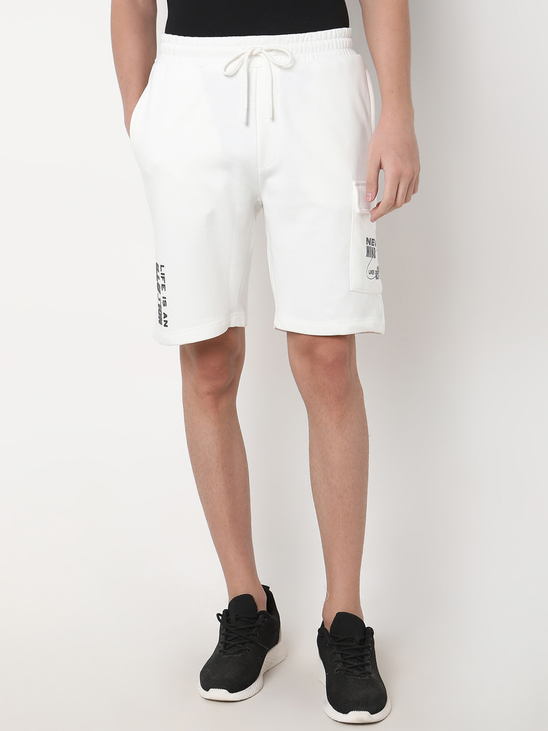 R&B Men Mid-Rise Relaxed Fit Cotton Shorts, White
R&B Men Mid-Rise Relaxed Fit Cotton Shorts, White