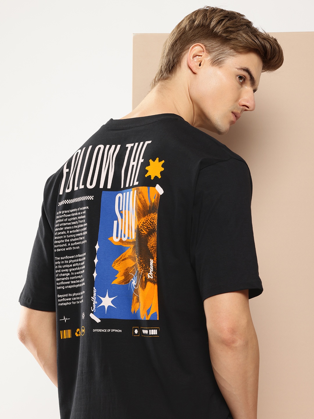 Difference of Opinion Printed Drop-Shoulder Sleeves Oversized Pure Cotton T-shirt, Black
Difference of Opinion Printed Drop-Shoulder Sleeves Oversized Pure Cotton T-shirt, Black