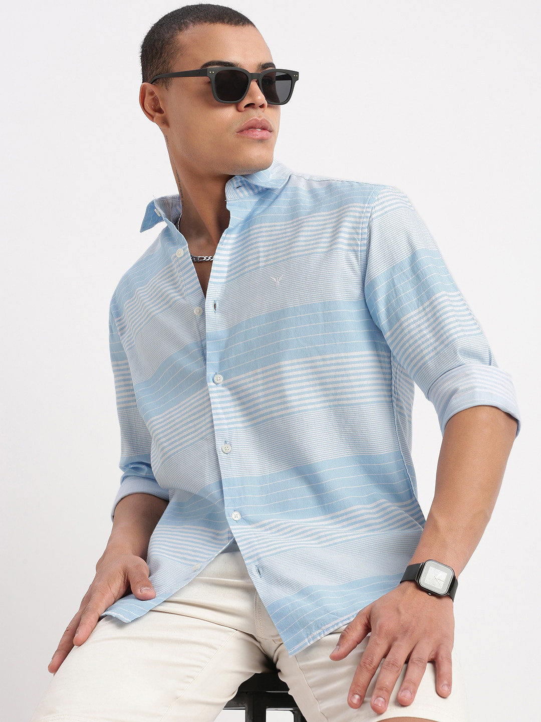 SHOWOFF Premium Slim Fit Striped Spread Collar Long Sleeves Cotton Casual Shirt, Blue
SHOWOFF Premium Slim Fit Striped Spread Collar Long Sleeves Cotton Casual Shirt, Blue
