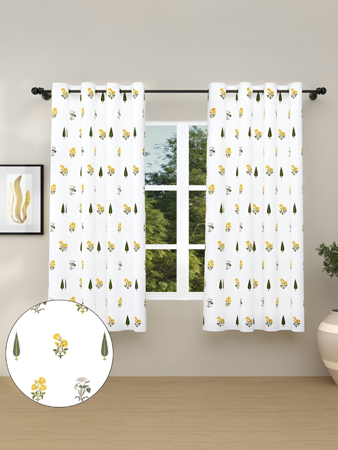 haus & kinder Yellow & White 2 Pieces Floral Pure Cotton Room Darkening Window Curtains
haus & kinder Yellow & White 2 Pieces Floral Pure Cotton Room Darkening Window Curtains