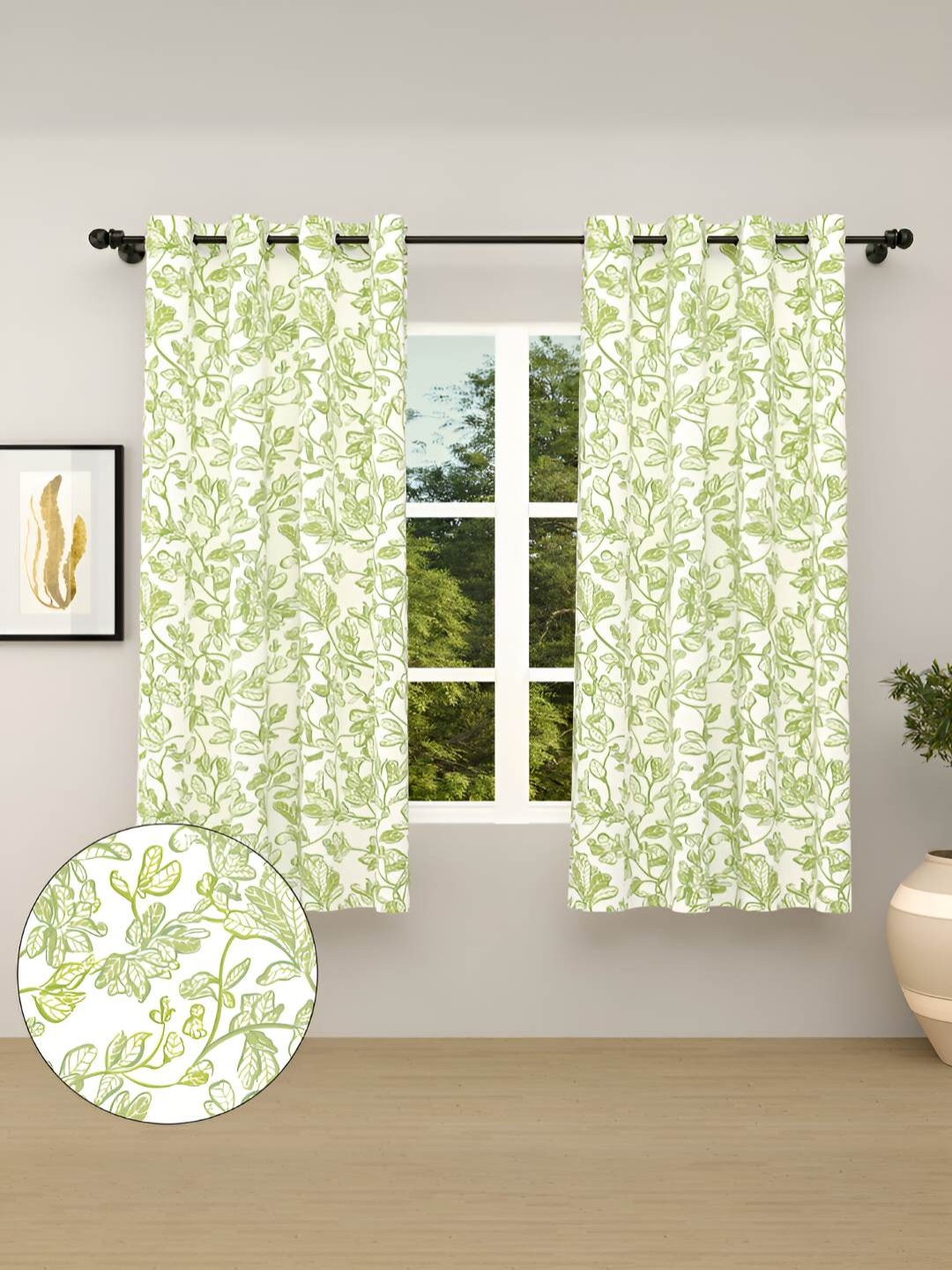 haus & kinder Green & White 2 Pieces Floral Pure Cotton Room Darkening Door Curtains
haus & kinder Green & White 2 Pieces Floral Pure Cotton Room Darkening Door Curtains