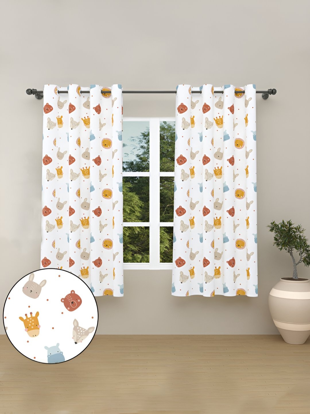 haus & kinder Brown & White 2 Pieces Self Design Cotton Room Darkening Window Curtains
haus & kinder Brown & White 2 Pieces Self Design Cotton Room Darkening Window Curtains