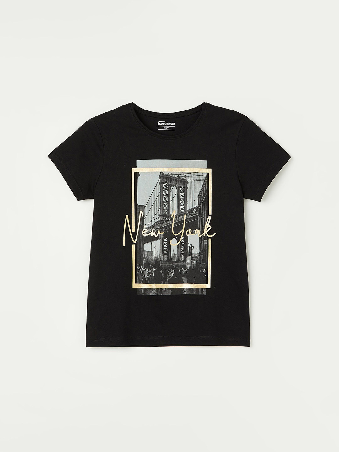 Fame Forever by Lifestyle Girls Graphic Printed Round Neck Short Sleeves Cotton T-shirt, Black
Fame Forever by Lifestyle Girls Graphic Printed Round Neck Short Sleeves Cotton T-shirt, Black