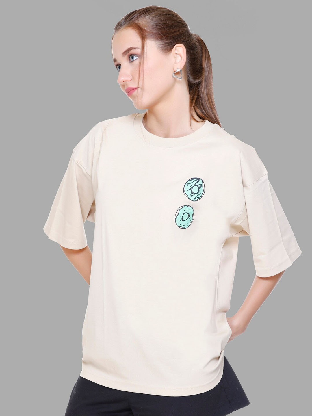 PLUSH PUSH THE FASHION Graphic Printed Drop-Shoulder Sleeves Cotton Oversized T-shirt, Beige
PLUSH PUSH THE FASHION Graphic Printed Drop-Shoulder Sleeves Cotton Oversized T-shirt, Beige