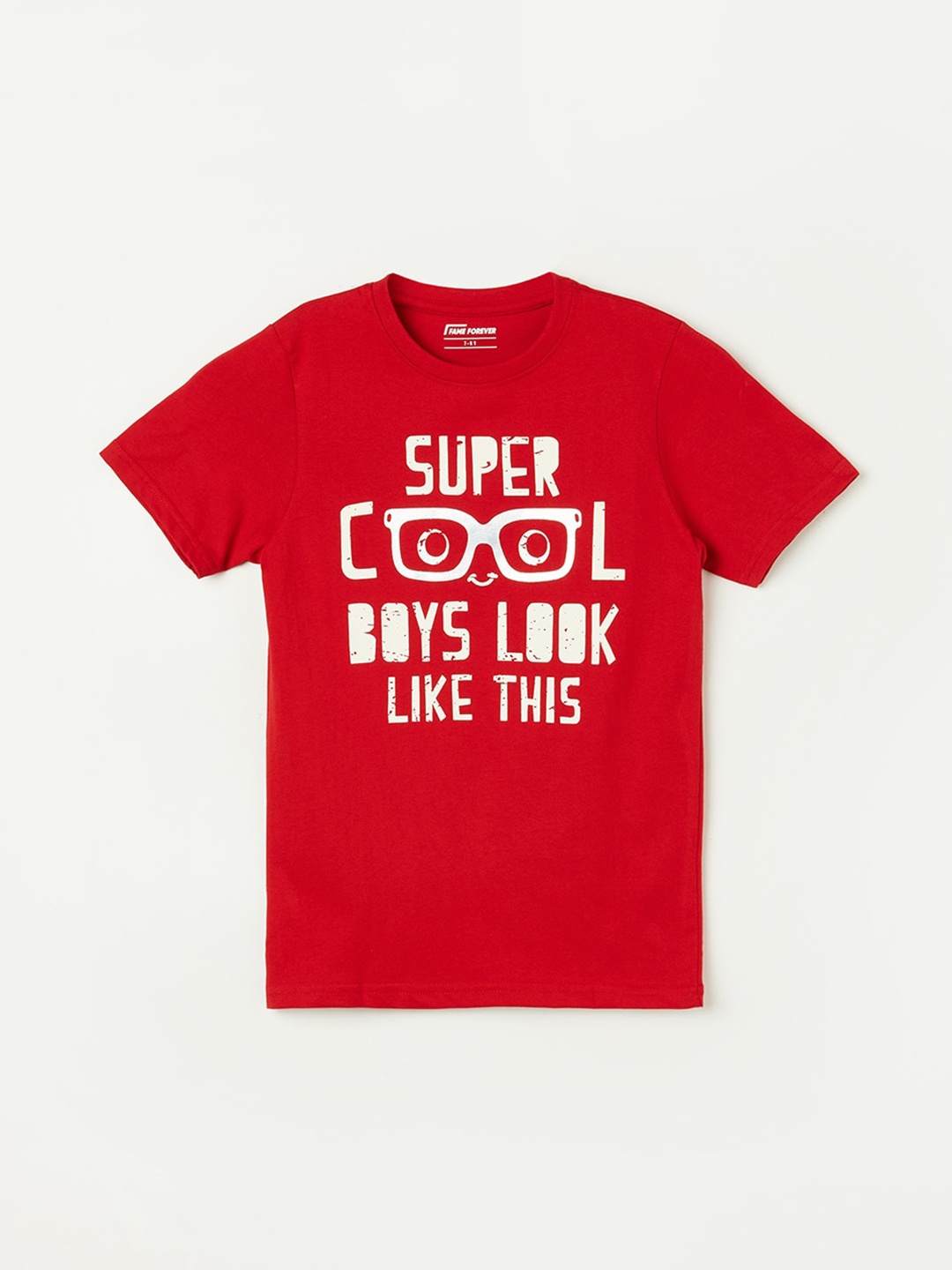 Fame Forever by Lifestyle Typography Printed Round Neck Short Sleeves Cotton T-shirt, Red
Fame Forever by Lifestyle Typography Printed Round Neck Short Sleeves Cotton T-shirt, Red