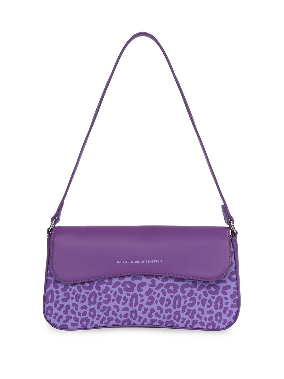 United Colors of Benetton Animal Printed Baguette Shoulder Bag, Violet 
United Colors of Benetton Animal Printed Baguette Shoulder Bag, Violet