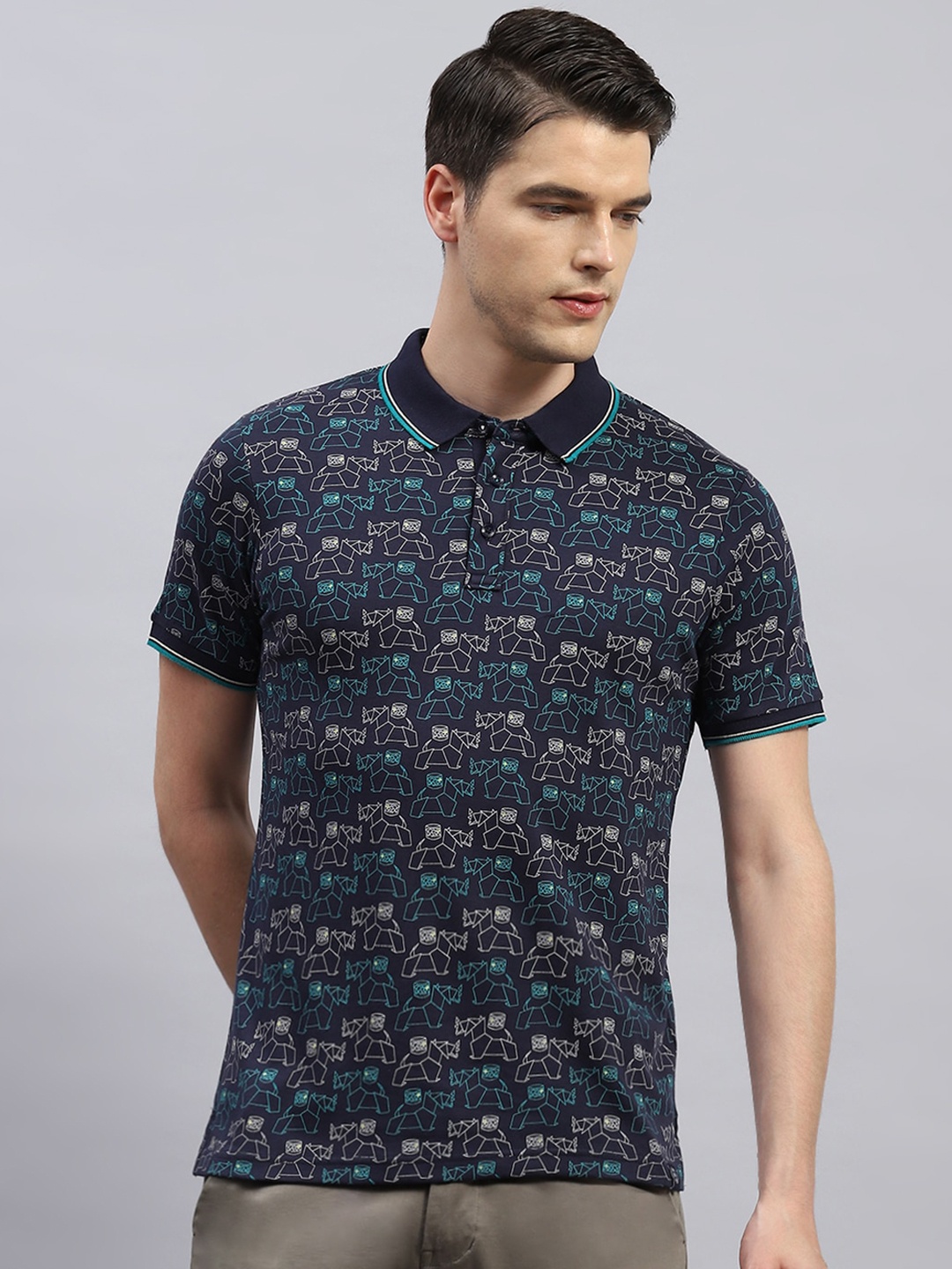 Monte Carlo Polo Collar Short Sleeves Floral Printed Cotton Regular Fit T-shirt, Navy blue
Monte Carlo Polo Collar Short Sleeves Floral Printed Cotton Regular Fit T-shirt, Navy blue