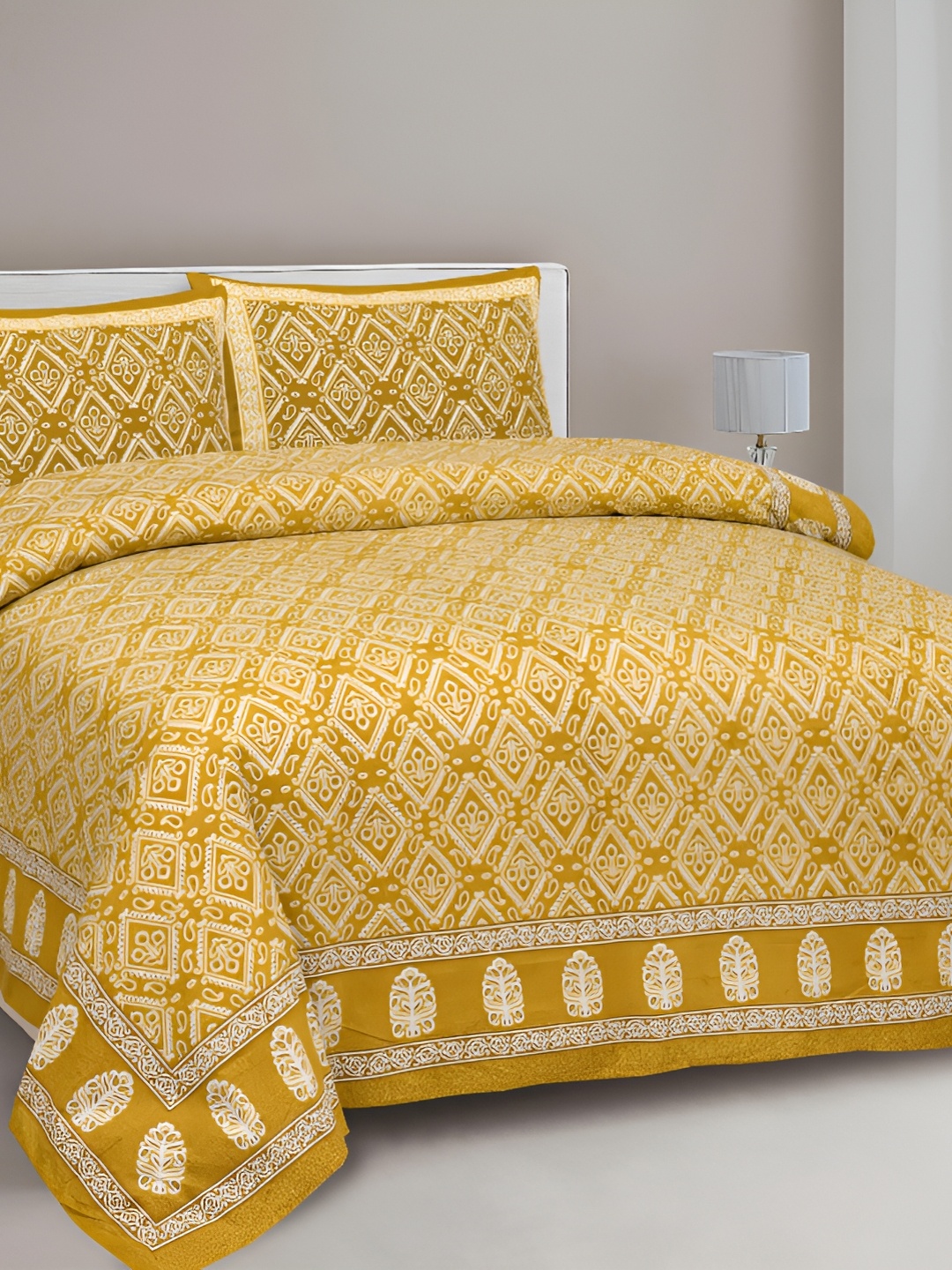 Lali Prints Brown & White Ethnic Motifs 210 TC Cotton King Bedsheet with 2 Pillow Covers
Lali Prints Brown & White Ethnic Motifs 210 TC Cotton King Bedsheet with 2 Pillow Covers