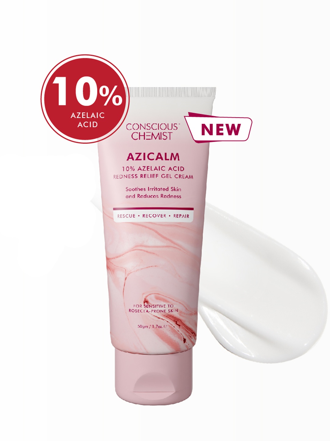 Conscious Chemist 10% Azelaic Acid Face Cream For Redness Relief & Acne Treatment - 50g, Pink
Conscious Chemist 10% Azelaic Acid Face Cream For Redness Relief & Acne Treatment - 50g, Pink