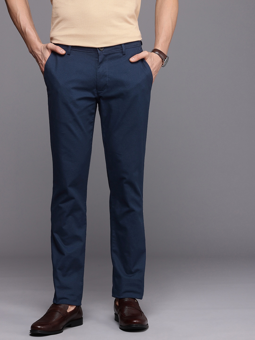 Louis Philippe Sport Men Tapered Fit Low-Rise Chinos Smart Casual Trousers, Navy blue
Louis Philippe Sport Men Tapered Fit Low-Rise Chinos Smart Casual Trousers, Navy blue