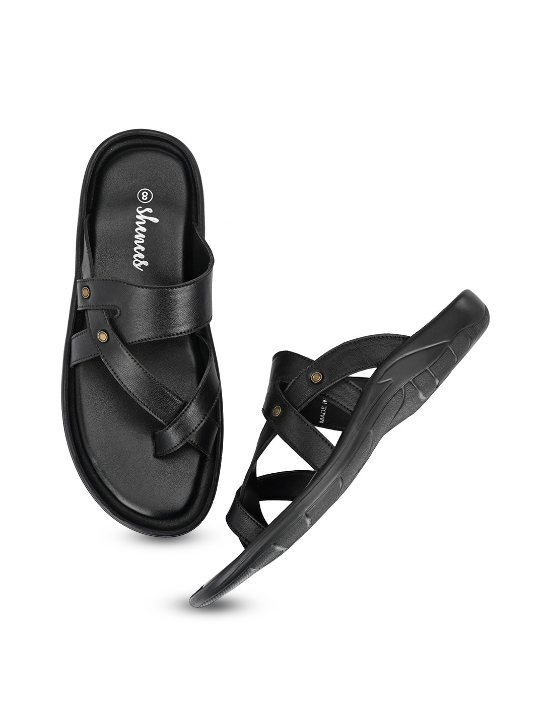 

SHENCES Men Comfort Sandals, Black