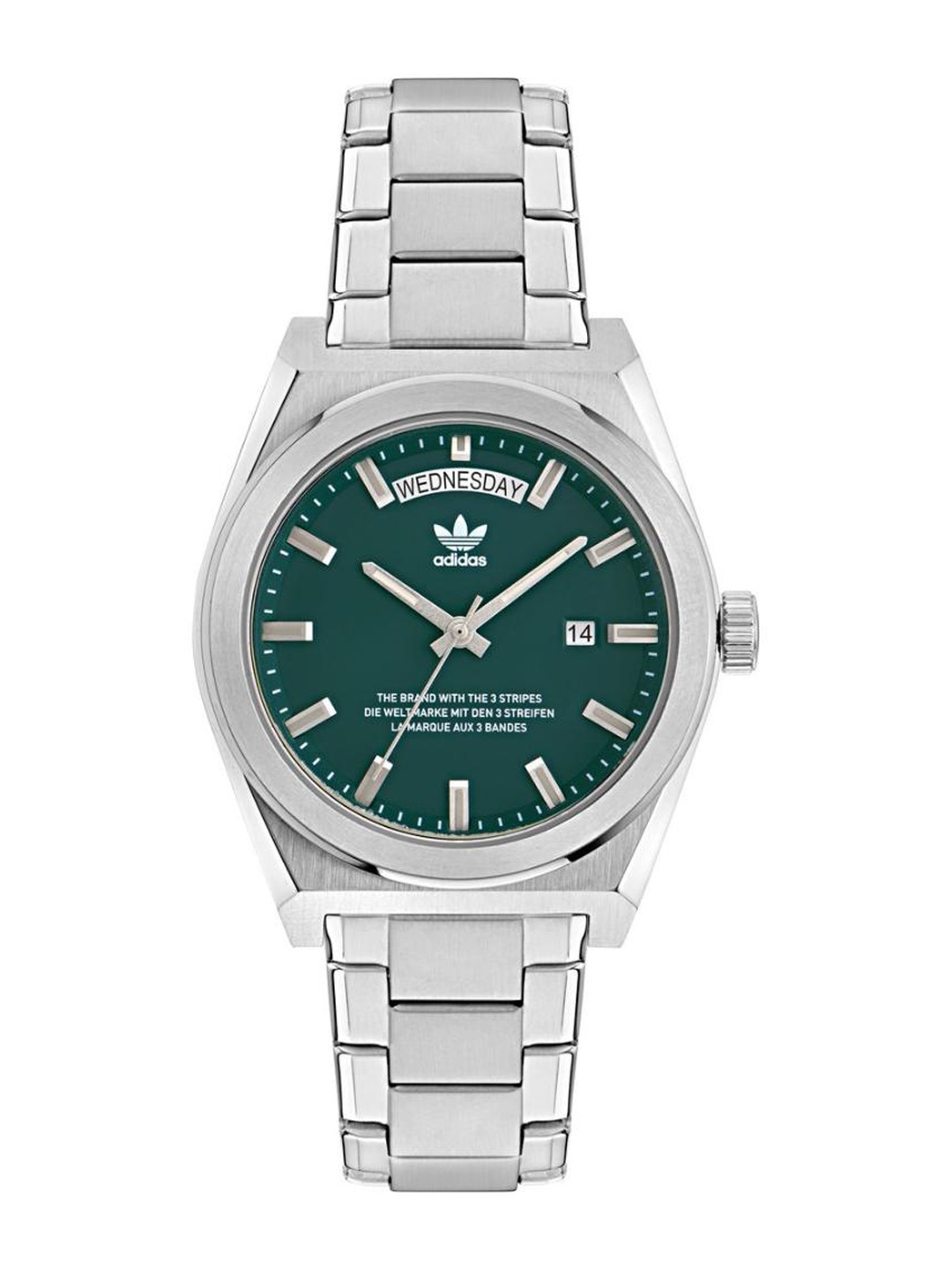 ADIDAS Originals Unisex Brass Patterned Dial & Bracelet Style Straps Analogue Watch, Green
ADIDAS Originals Unisex Brass Patterned Dial & Bracelet Style Straps Analogue Watch, Green
