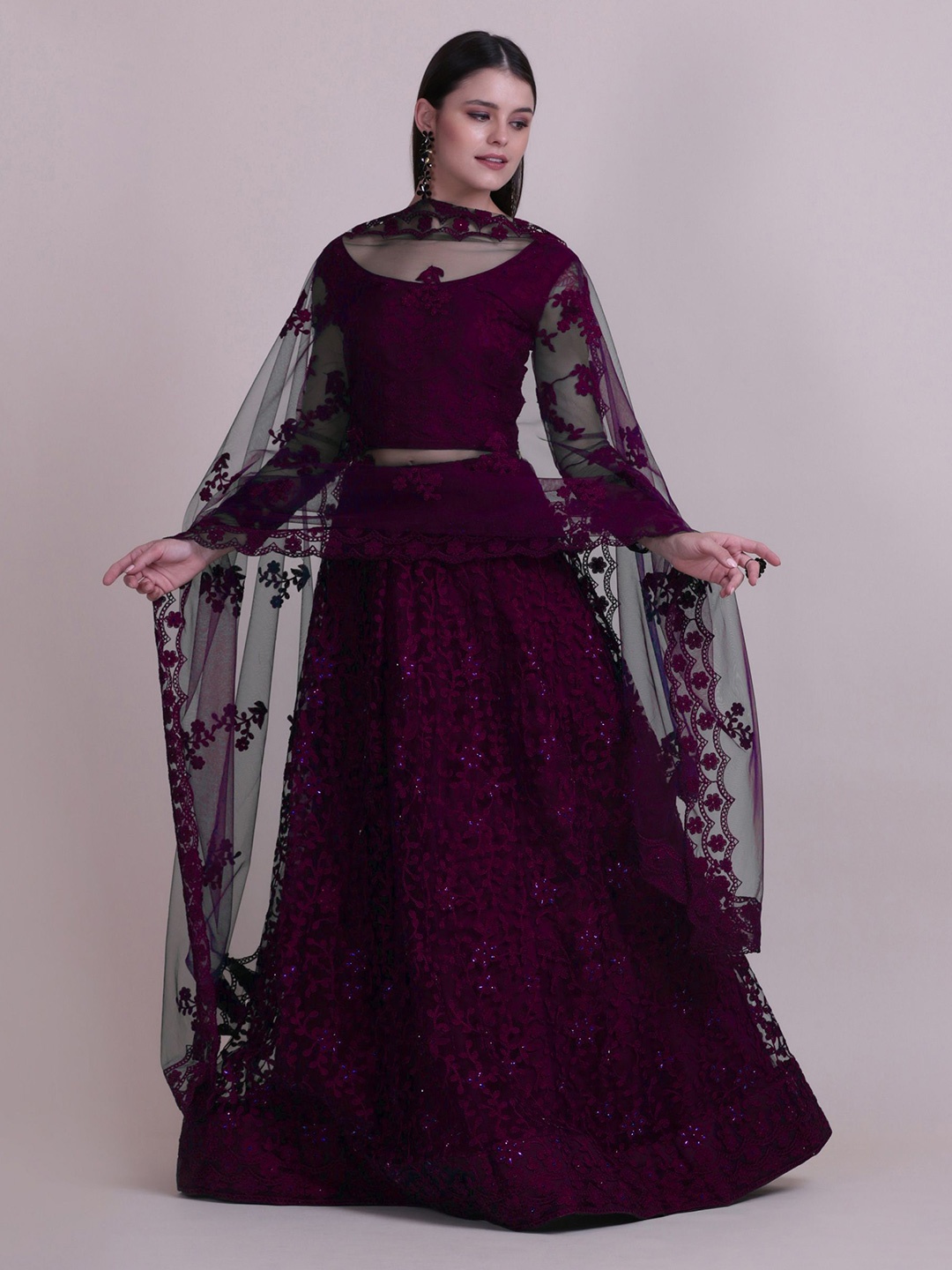 Warthy Ent Embroidered Semi-Stitched Lehenga & Unstitched Blouse With Dupatta, Purple
Warthy Ent Embroidered Semi-Stitched Lehenga & Unstitched Blouse With Dupatta, Purple