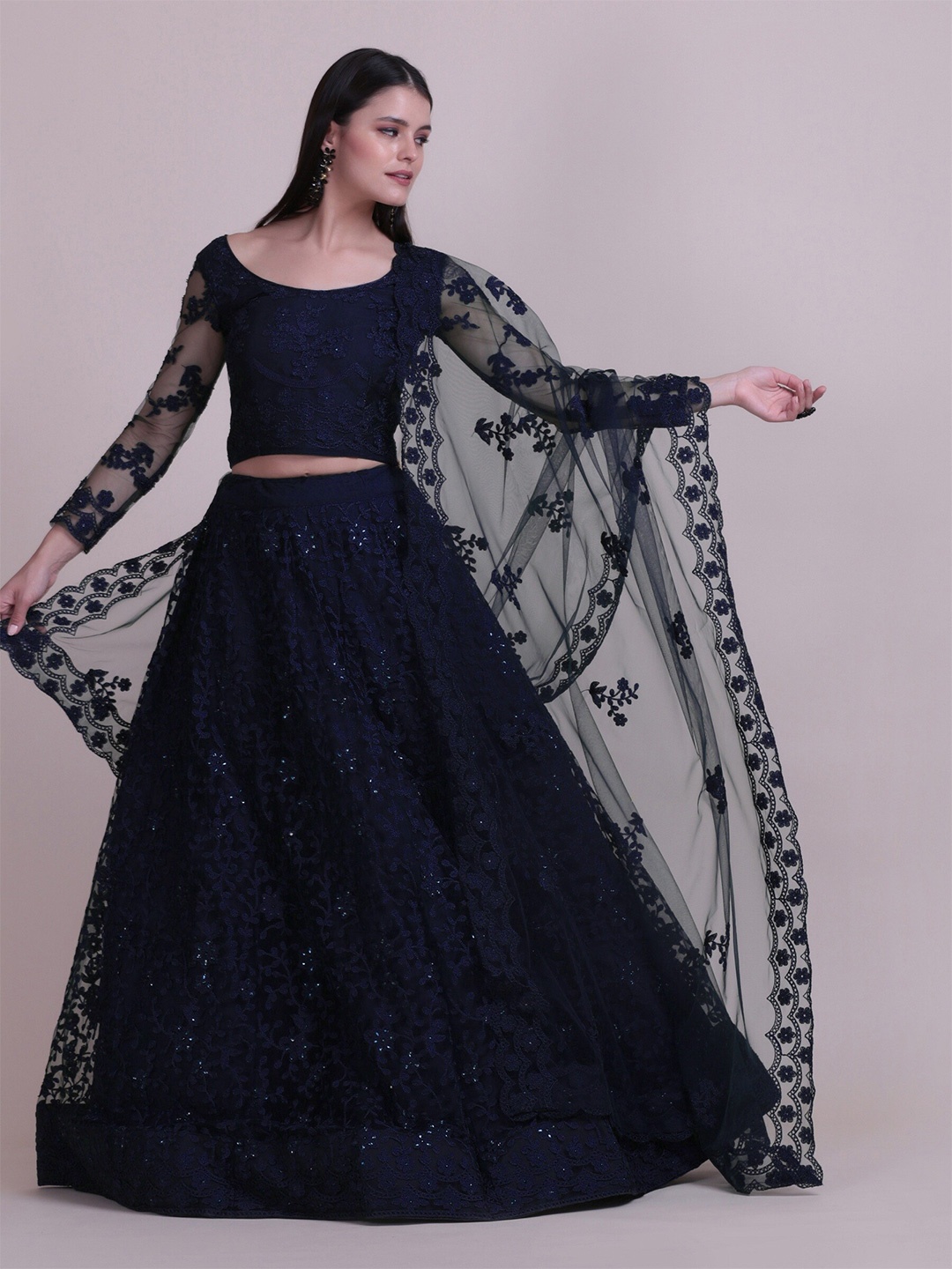 Warthy Ent Embroidered Thread Work Semi-Stitched Lehenga & Unstitched Blouse With Dupatta, Blue
Warthy Ent Embroidered Thread Work Semi-Stitched Lehenga & Unstitched Blouse With Dupatta, Blue