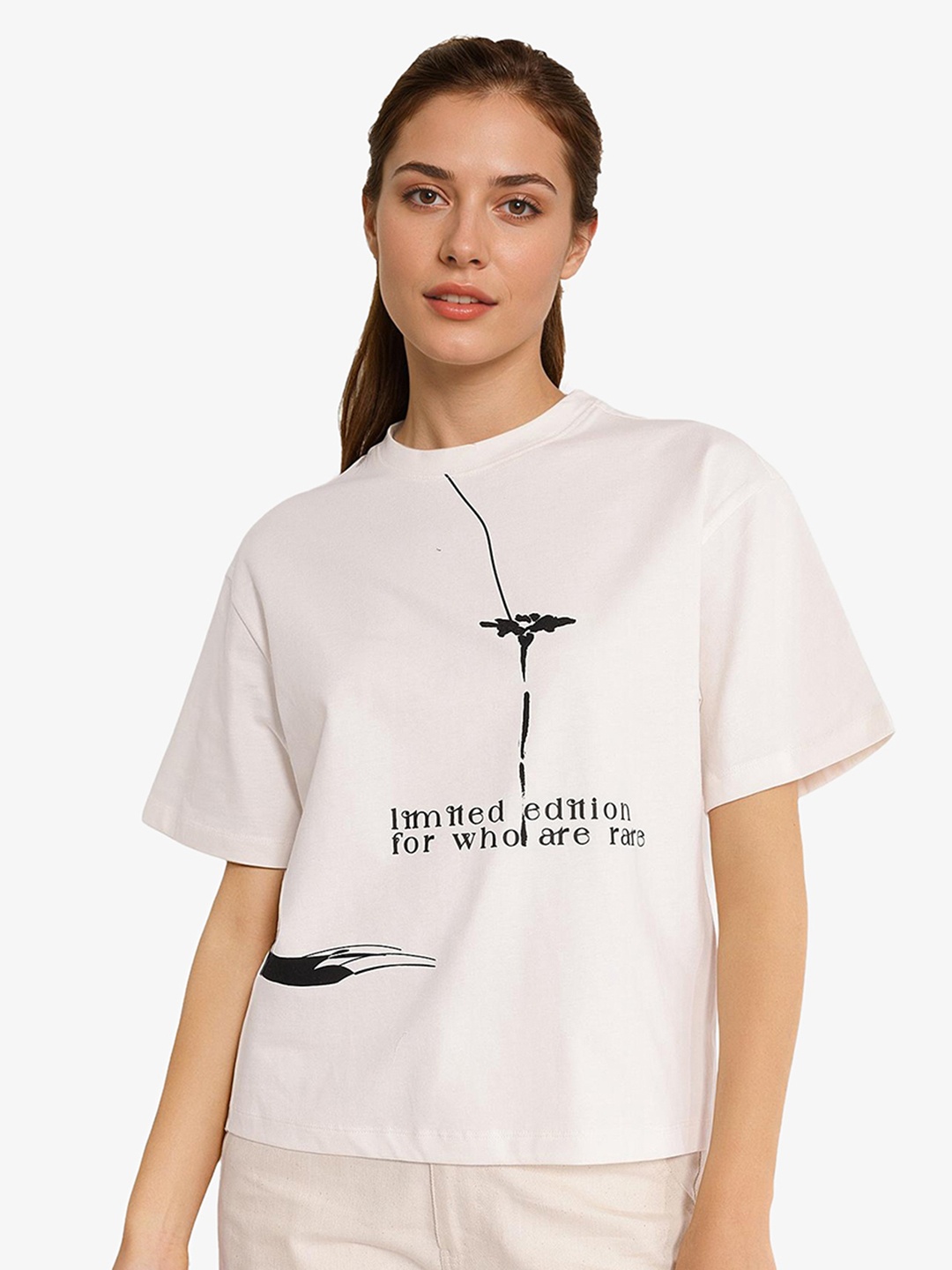 RAREISM Typography Round Neck Drop-Shoulder Sleeves Relaxed Fit Cotton Casual T-shirt, Off white
RAREISM Typography Round Neck Drop-Shoulder Sleeves Relaxed Fit Cotton Casual T-shirt, Off white
