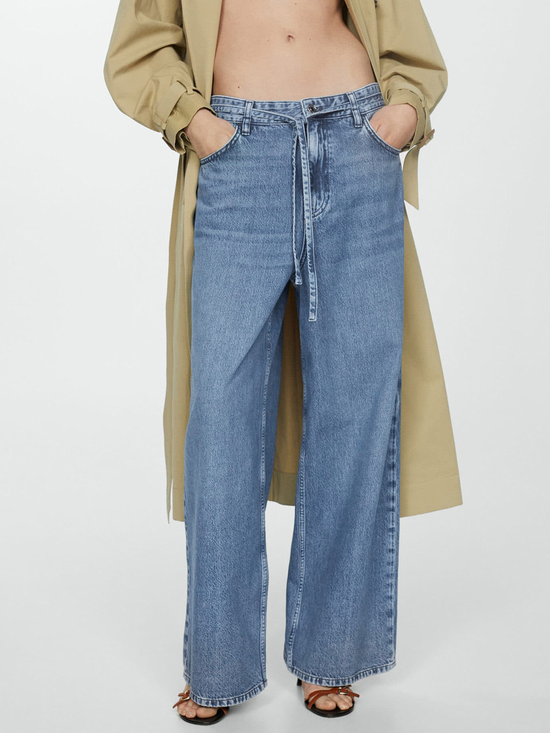 MANGO Women Pure Cotton Loose Wide Leg Jeans, Navy blue
MANGO Women Pure Cotton Loose Wide Leg Jeans, Navy blue