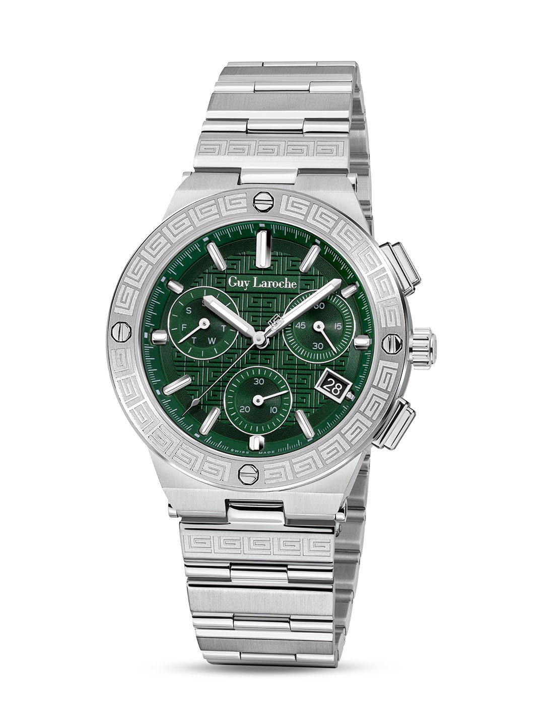 Guy Laroche Men Stainless Steel Straps Analogue Swiss Made Watch GLWGG0000412, Silver
Guy Laroche Men Stainless Steel Straps Analogue Swiss Made Watch GLWGG0000412, Silver