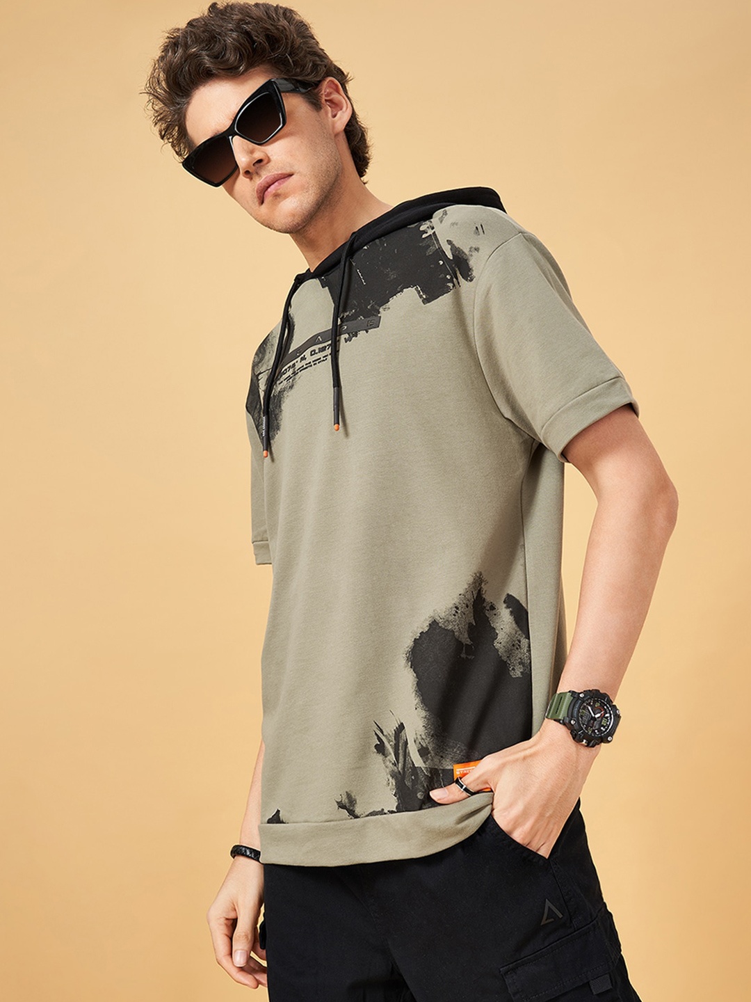 Street 808 by Pantaloons Printed Drop-Shoulder Sleeves Hooded Cotton Oversized T-shirt, Olive
Street 808 by Pantaloons Printed Drop-Shoulder Sleeves Hooded Cotton Oversized T-shirt, Olive