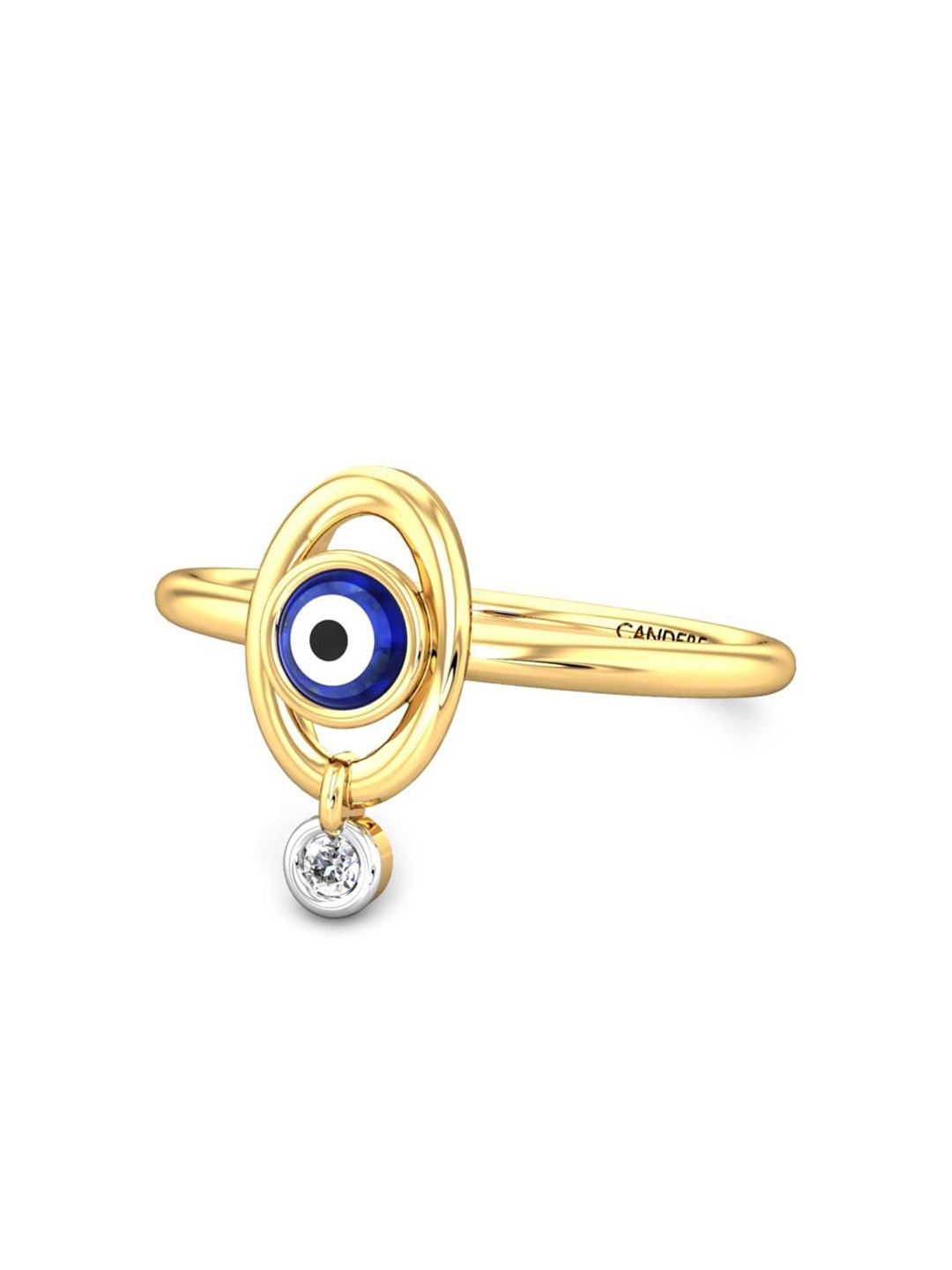 CANDERE A KALYAN JEWELLERS COMPANY 14KT (585) Gold Diamond Studded Evil Eye Ring-1.56gm
CANDERE A KALYAN JEWELLERS COMPANY 14KT (585) Gold Diamond Studded Evil Eye Ring-1.56gm