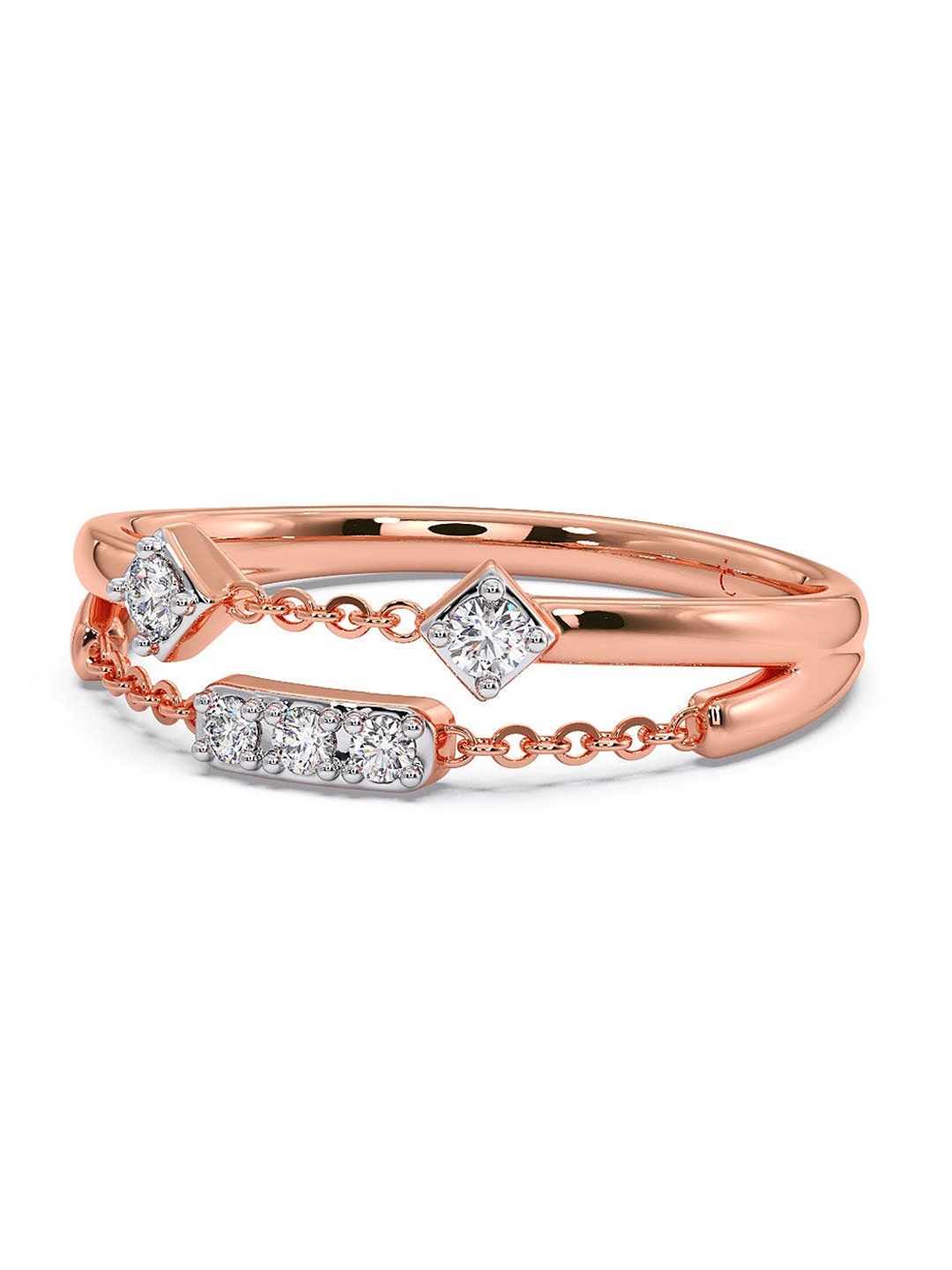 CANDERE A KALYAN JEWELLERS COMPANY 18KT (750) Rose Gold Diamond Studded Ring-2.63gm
CANDERE A KALYAN JEWELLERS COMPANY 18KT (750) Rose Gold Diamond Studded Ring-2.63gm
