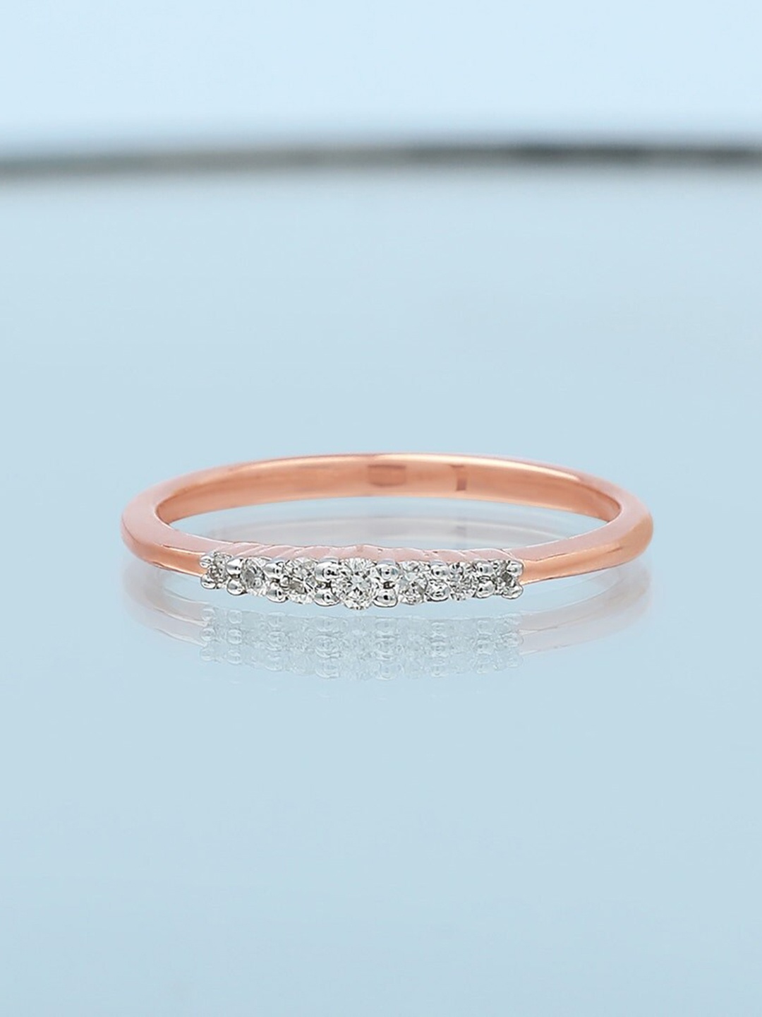CANDERE A KALYAN JEWELLERS COMPANY 14KT Gold Diamond Studded Band Finger Ring-1.43gm, Rose gold
CANDERE A KALYAN JEWELLERS COMPANY 14KT Gold Diamond Studded Band Finger Ring-1.43gm, Rose gold