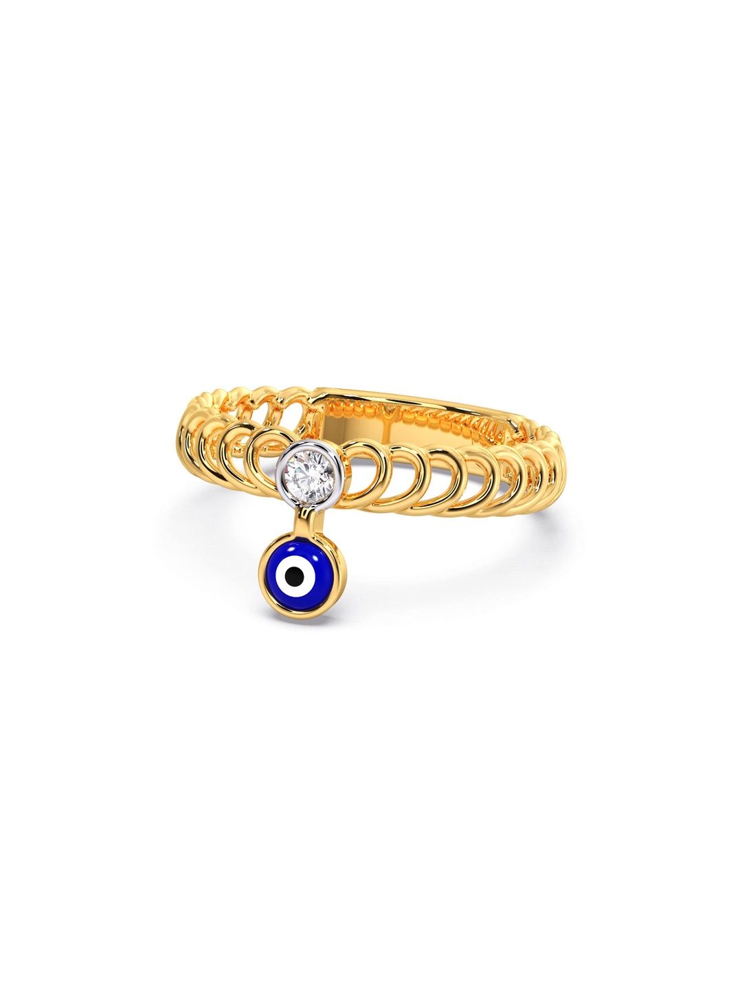 CANDERE A KALYAN JEWELLERS COMPANY 14KT (585) Gold Diamond Studded Evil Eye Ring-2.03gm
CANDERE A KALYAN JEWELLERS COMPANY 14KT (585) Gold Diamond Studded Evil Eye Ring-2.03gm