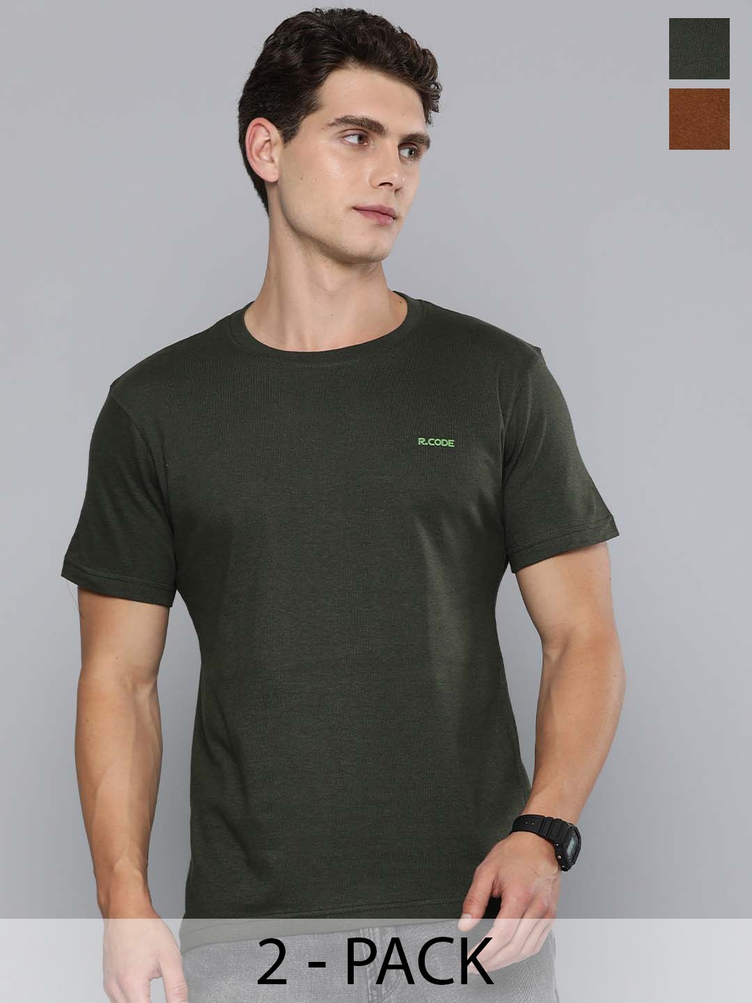 R.Code by The Roadster Life Co. Pack Of 2 Round Neck Short Sleeves Regular T-shirt, Olive
R.Code by The Roadster Life Co. Pack Of 2 Round Neck Short Sleeves Regular T-shirt, Olive