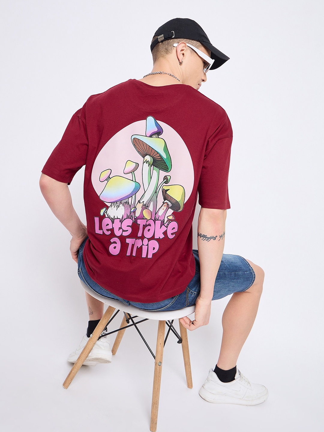 Mast & Harbour Oversized Graphic Printed Drop-Shoulder Sleeves Pure Cotton T-shirt, Maroon
Mast & Harbour Oversized Graphic Printed Drop-Shoulder Sleeves Pure Cotton T-shirt, Maroon