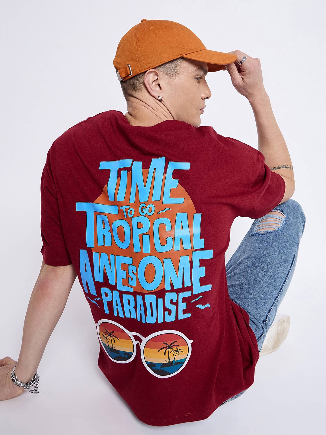 Mast & Harbour Oversized Typography Printed Drop-Shoulder Sleeves Pure Cotton T-shirt, Maroon
Mast & Harbour Oversized Typography Printed Drop-Shoulder Sleeves Pure Cotton T-shirt, Maroon