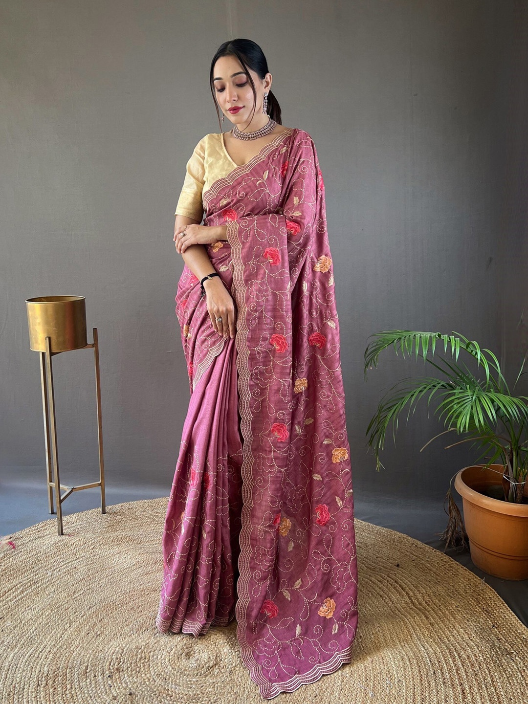 LeeliPeeri Designer Ethnic Motifs Embroidered Silk Blend Heavy Work Tussar Saree, Pink
LeeliPeeri Designer Ethnic Motifs Embroidered Silk Blend Heavy Work Tussar Saree, Pink