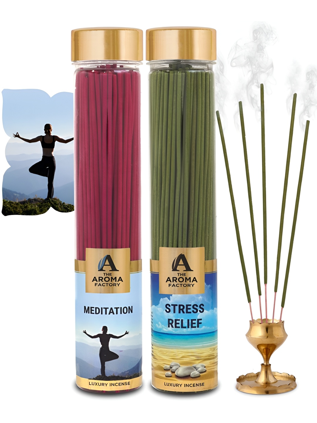 The Aroma Factory 2 Pieces Green Meditation, Stress Relief Incense Agarbattis, Pink
The Aroma Factory 2 Pieces Green Meditation, Stress Relief Incense Agarbattis, Pink