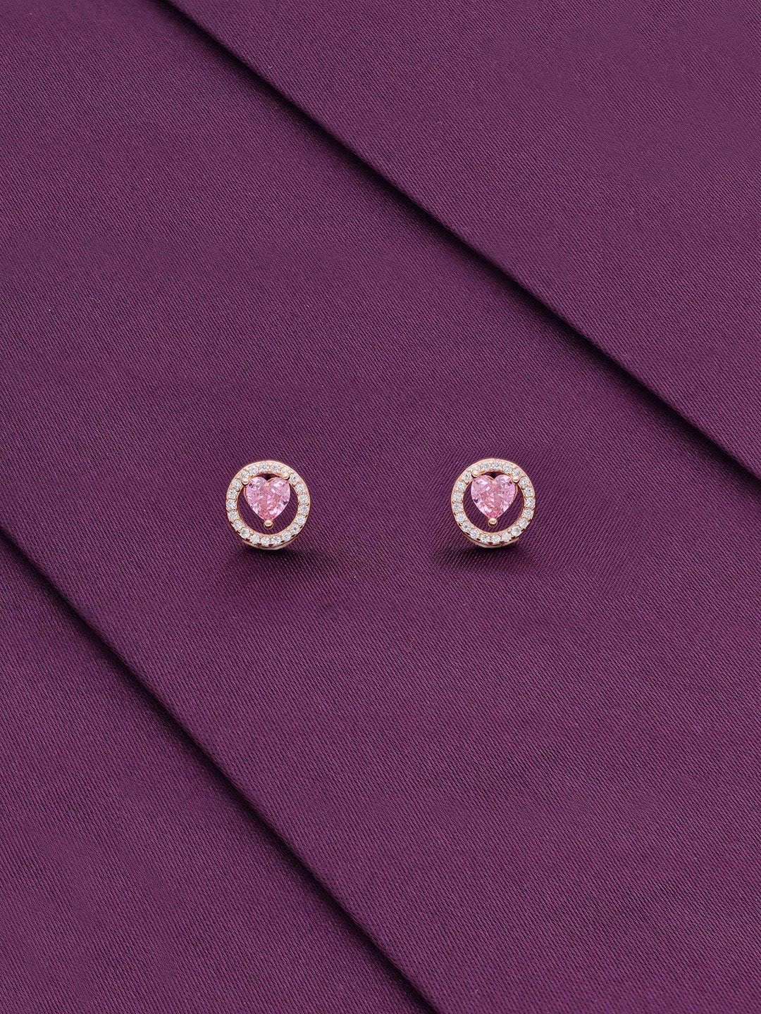 KAI JEWEL 925 Sterling Silver Rhodium-Plated Cubic Zirconia Studded Studs Earrings, Rose gold
KAI JEWEL 925 Sterling Silver Rhodium-Plated Cubic Zirconia Studded Studs Earrings, Rose gold