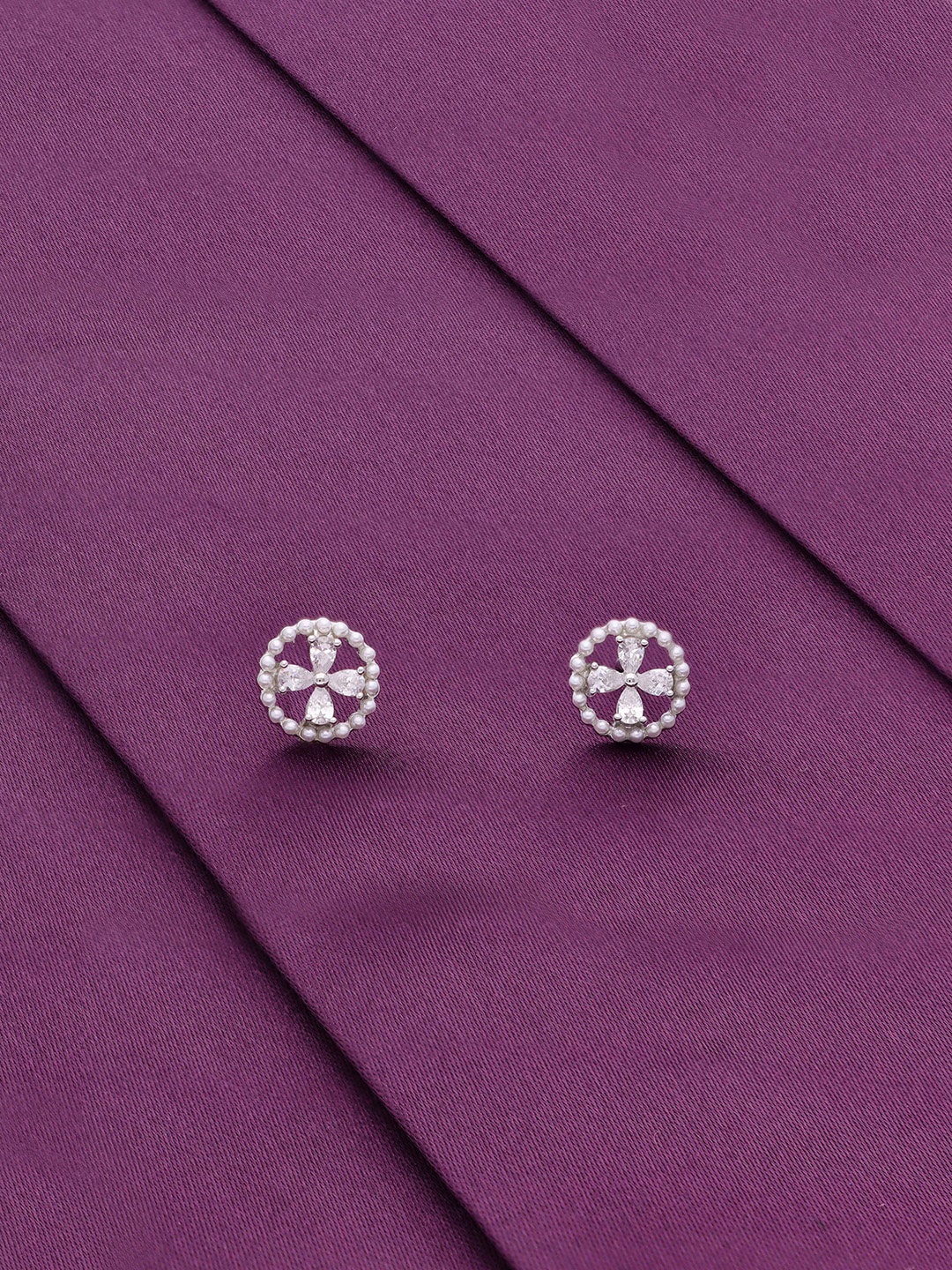 KAI JEWEL 925 Sterling Silver Rhodium-Plated Cubic Zirconia Studded Studs Earrings
KAI JEWEL 925 Sterling Silver Rhodium-Plated Cubic Zirconia Studded Studs Earrings