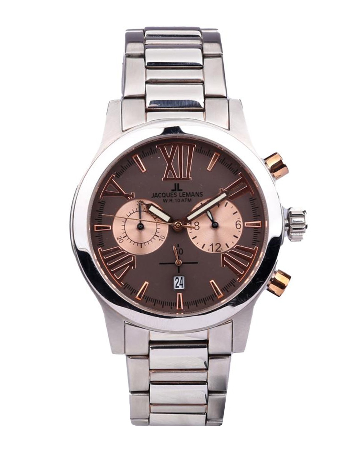 Jacques Lemans Men Printed Dial & Stainless Steel Bracelet Style Straps Analogue Chronograph Watch, Grey
Jacques Lemans Men Printed Dial & Stainless Steel Bracelet Style Straps Analogue Chronograph Watch, Grey