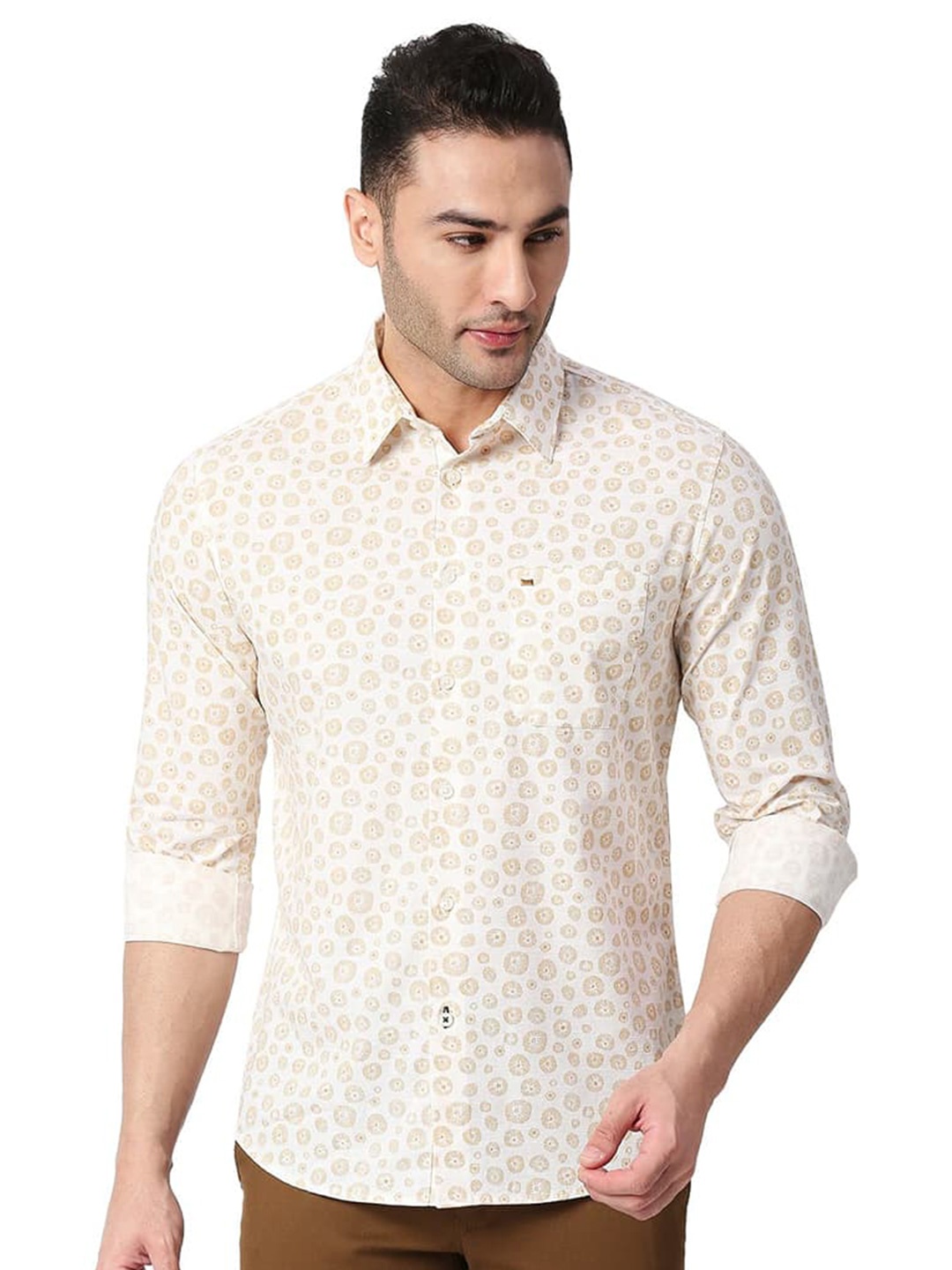 Basics Slim Fit Floral Printed Cotton Spread Collar Full Sleeves Cotton Shirt, Orange
Basics Slim Fit Floral Printed Cotton Spread Collar Full Sleeves Cotton Shirt, Orange