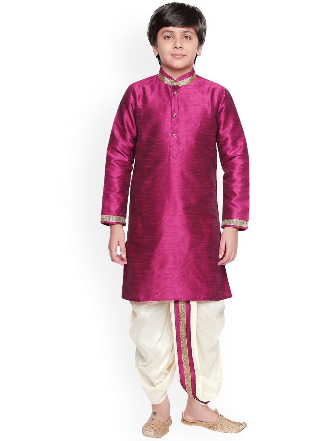 BAESD Boys Mandarin Collar Gotta Patti Regular Straight Kurta With Dhoti Pants, Pink
BAESD Boys Mandarin Collar Gotta Patti Regular Straight Kurta With Dhoti Pants, Pink