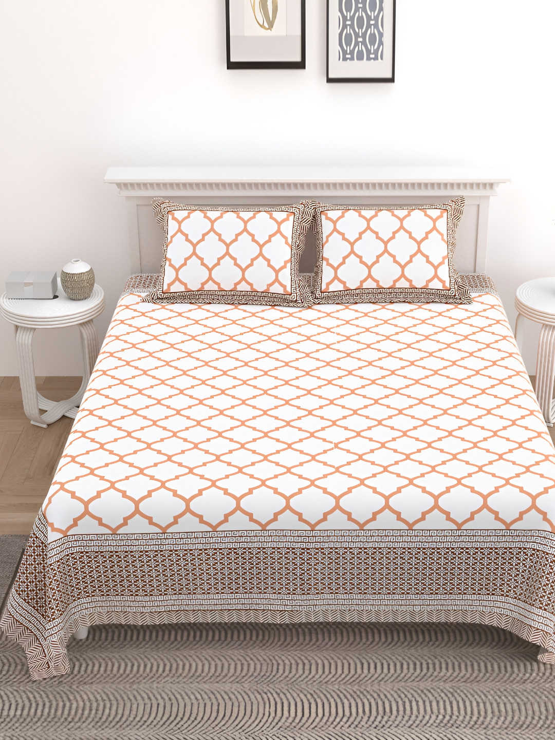 SHOOLIN White & Mustard Geometric 162 TC Pure Cotton Queen Bedsheet With 2 Pillow Covers
SHOOLIN White & Mustard Geometric 162 TC Pure Cotton Queen Bedsheet With 2 Pillow Covers