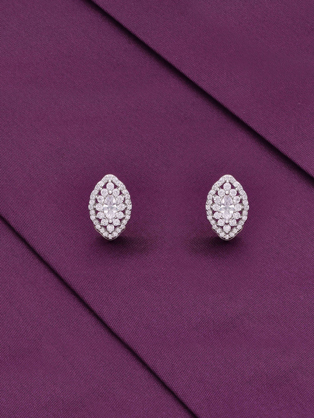 KAI JEWEL Rhodium-Plated Cubic Zirconia-Studded 925 Sterling Silver Studs Earrings
KAI JEWEL Rhodium-Plated Cubic Zirconia-Studded 925 Sterling Silver Studs Earrings