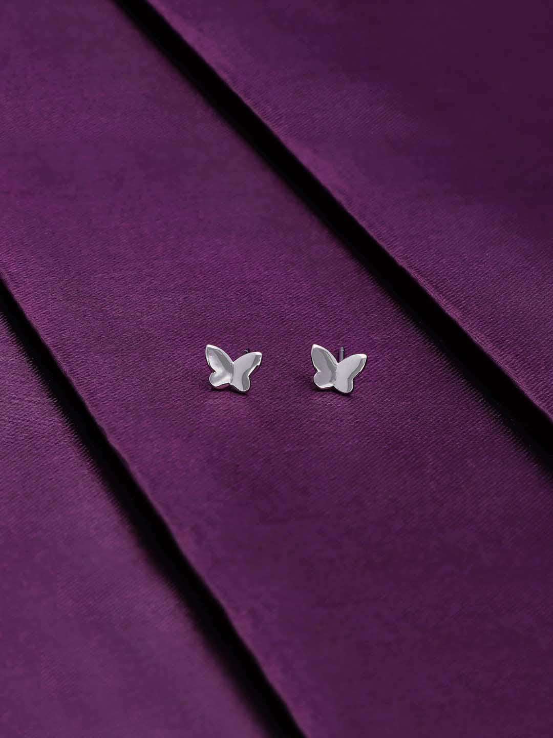 KAI JEWEL Rhodium-Plated Butterfly Shaped Studs Earrings, Silver 
KAI JEWEL Rhodium-Plated Butterfly Shaped Studs Earrings, Silver