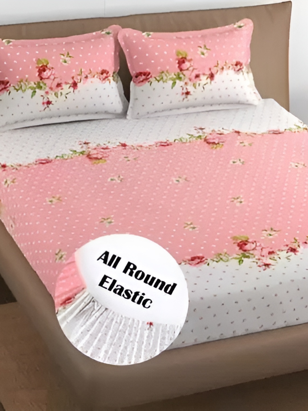 Supreme Home Collective Peach-Coloured & White 200 TC Queen Fitted Bedsheet 2 Pillow Cover
Supreme Home Collective Peach-Coloured & White 200 TC Queen Fitted Bedsheet 2 Pillow Cover