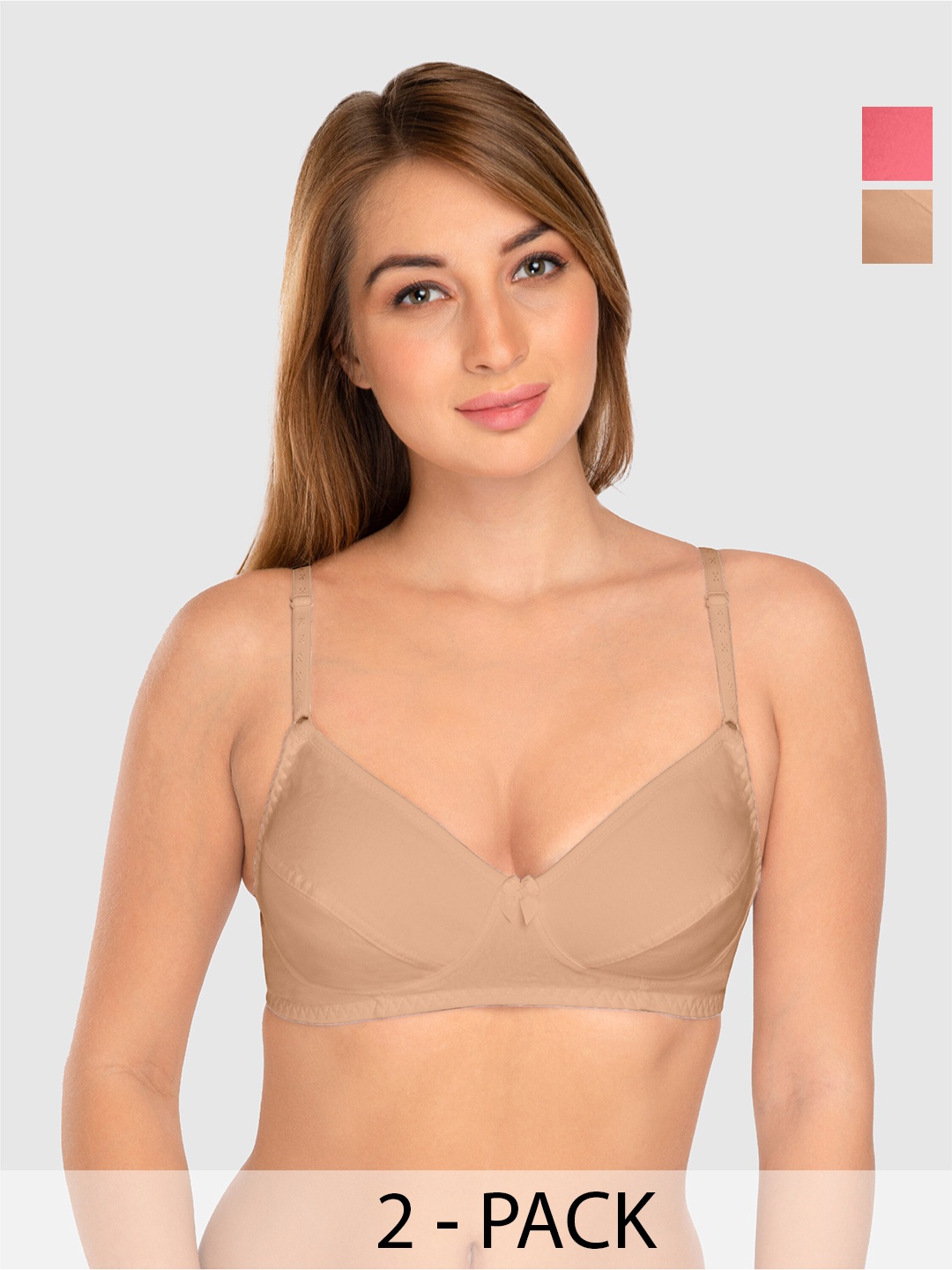 Daisy Dee Pack of 2 Full Coverage Non Padded Cotton T-shirt Bra-All Day Comfort, Beige
Daisy Dee Pack of 2 Full Coverage Non Padded Cotton T-shirt Bra-All Day Comfort, Beige